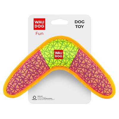 Іграшка для собак WAUDOG Fun, "Бумеранг", Ш 24 см, Д 14 см рожевий