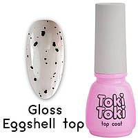 Топ для ногтей без липкого слоя Toki-Toki Gloss Eggshell top, 5 мл, перепелиное яйцо