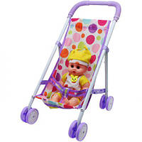 Коляска з пупсом та аксесуарами (бузкова)