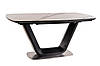 Стіл ARMANI CERAMIC білий ефект мармуру/ чорний мат 160(220)X90, фото 8