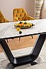 Стіл ARMANI CERAMIC білий ефект мармуру/ чорний мат 160(220)X90, фото 9