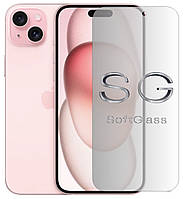 Мягкое стекло Apple iPhone 15 Plus на Экран полиуретановое SoftGlass