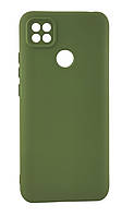 Чехол Silicone Case Box для Xiaomi Redmi 9C бампер с микрофиброй зеленый