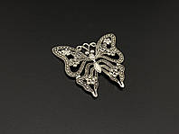Накладки металлические для декупажа и декора "Бабочка" цвет серебро 56х51мм Подвески для рукоделия