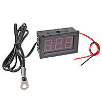 Цифровой термометр с выносным датчиком-шайбой температуры -50 до +110 °C. DC 4-12В, Красный