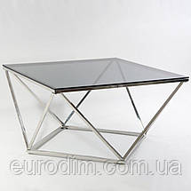 Журнальний столик SILVER A димчасте скло/срібло 80X80, фото 5