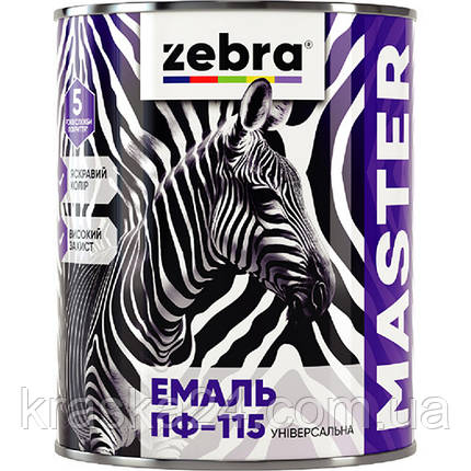 Емаль ПФ-115 "ZEBRA" серія MASTER салатна 0,8 кг, фото 2