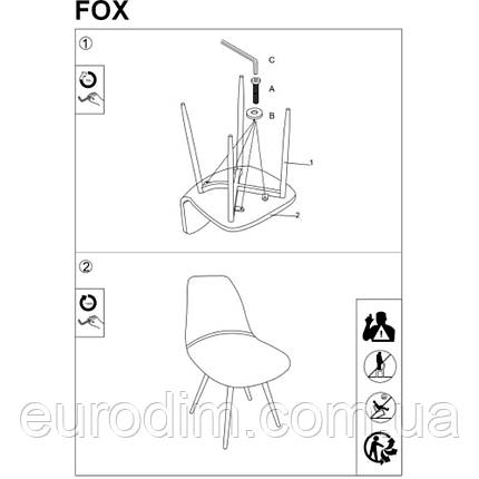 Стілець FOX VELVET чорний каркас/синій TAP.91, фото 3