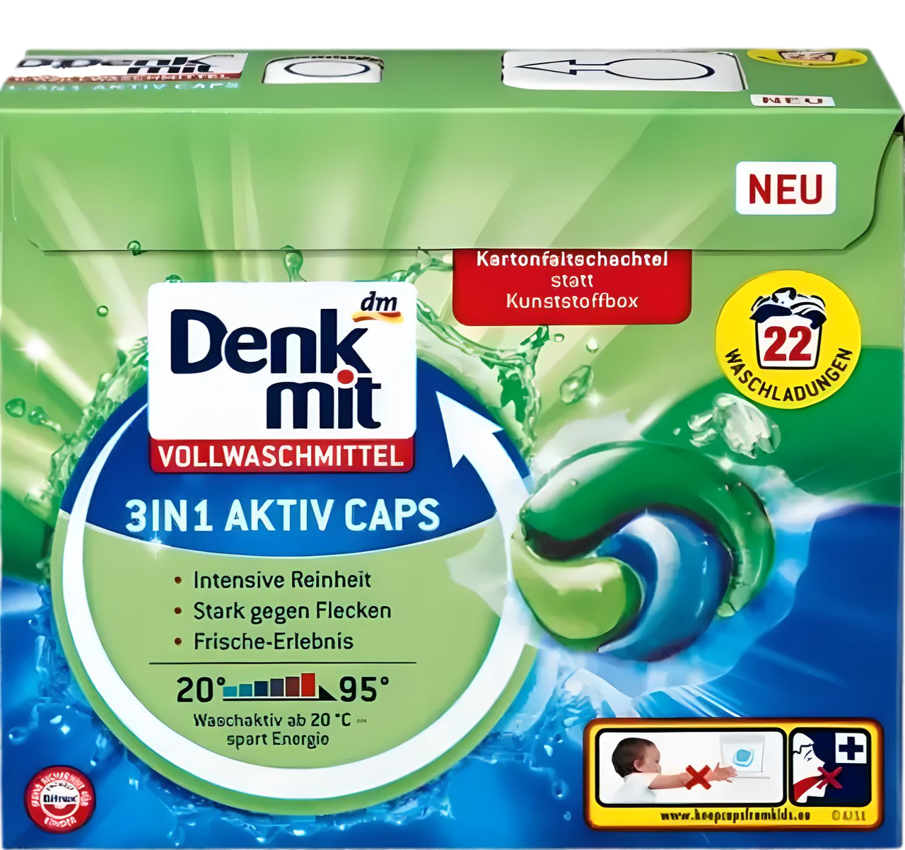 Капсули для прання Denkmit  Activ 3-в-1 для білого