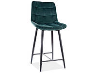 Напівбарний стілець CHIC H-2 VELVET чорний каркас/зелений BL.78