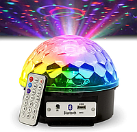 Светодиодная музыкальная Диско-шар со встроенными динамиками Mp3 LED Bluetooth пульт флешка светомузыка 40 Вт