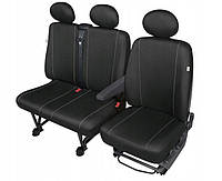 Авточехлы с автоткани для VOLKSWAGEN Transporter T4 1990-2003 Kegel-Blazusiak SOLID 1+2 черные