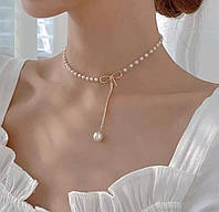 Весільне намисто чокер із перлів з кулоном