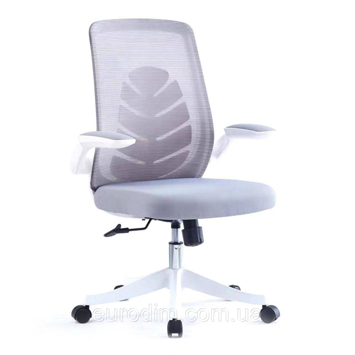 Крісло поворотне GLORY сіре/білий каркас