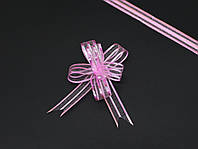 Красивый подарочный бант на затяжках для декора Цвет светло-розовый. 3х7 см