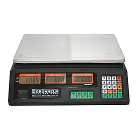 Торгові ваги Grunhelm GSC‑051 до 50 кг платформа з нержавіючої сталі живлення від мережі та акумулятора ЖК-дисплей