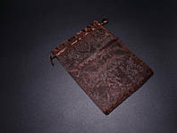 Мешочек подарочный из органзы пакетик для ювелирных украшений Цвет коричневый. 13х18см