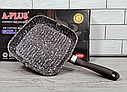 Сковорода — гриль із мармуровим покриттям 24 см A-Plus GP-1496 / Сковорідка з литого алюмінію, фото 7