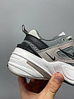 Жіночі кросівки Nike M2K Tekno шкіряні сірі Найк М2К Текно весняні осінні, фото 6