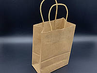 Бумажный крафт-пакет для упаковки и еды на вынос 27х11х21см
