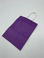 Крафт-пакеты с витыми ручками Цвет фиолет. 15х8х21см