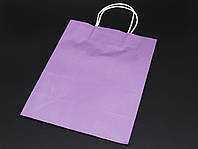 Крафт-пакеты бумажные с ручками для продуктов и упаковки Цвет фиолет. 21х27х11см
