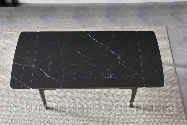 Стіл BONN CERAMIC 130(180)*80 чорний мат/чорний каркас, фото 2