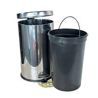 Відро з нержавіючої сталі для сміття 16Л з педаллю, хром VINKS, фото 3