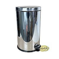 Відро з нержавіючої сталі для сміття 16Л з педаллю, хром VINKS