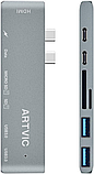 Адаптер USB C ARTVIC для MacBook Air/Pro M1: концентратор 7 в 1, Thunderbolt 3, 87 Вт живлення, HDMI 4K @ 30 Гц,, фото 4