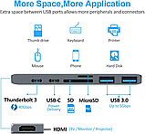 Адаптер USB C ARTVIC для MacBook Air/Pro M1: концентратор 7 в 1, Thunderbolt 3, 87 Вт живлення, HDMI 4K @ 30 Гц,, фото 5