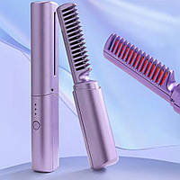Утюжок выпрямитель для волос с USB, XL-683 / Расческа-утюжок / Портативная расческа утюжок для волос
