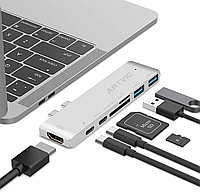 Адаптер USB C ARTVIC для MacBook Air/Pro M1: концентратор 7 в 1, Thunderbolt 3, 87 Вт питание, HDMI 4K@30 Гц,