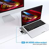 Адаптер USB C ARTVIC для MacBook Air/Pro M1: концентратор 7 в 1, Thunderbolt 3, 87 Вт живлення, HDMI 4K @ 30 Гц,, фото 7