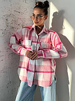 Женская клетчатая кашемировая рубашка 42-46 р