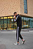Мужской спортивный костюм Adidas черный с молнией без капюшона весна-осень костюм с лампасами модный стильный, фото 6