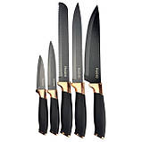 Набір кухонних ножів на підставці 5 шт MAGIO MG-1091 Black (SHiz15012), фото 2