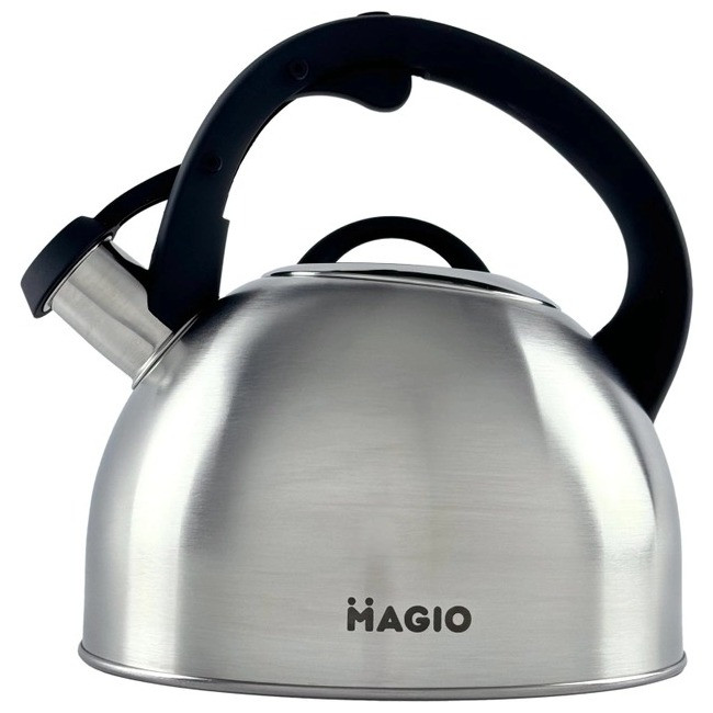 Чайник для плити зі свистком 2,5л MAGIO MG-1192 Steel/Black S