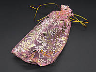 Подарочные мешочки из органзы. Цвет "розовая роза". 17х23см