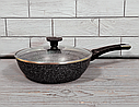 Універсальна сковорода 24 см із мармуровим антипригарним покриттям Rainberg RB-763/Соворода для всіх плит, фото 9