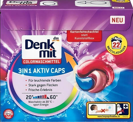 Капсули для прання Denkmit Color 3-в-1 для кольорової білизни, фото 1