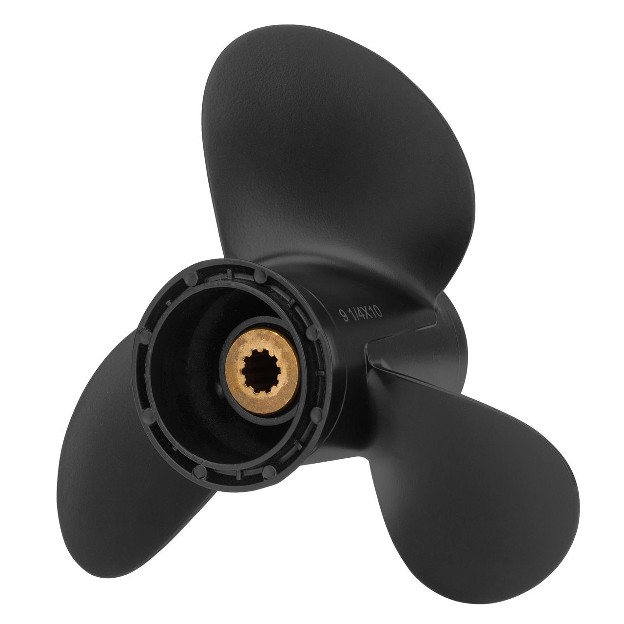 Гвинт гребний для лодкового мотора SUZUKI DT 9.9-15 HP 58100-93723-019 3X9 1/4X9 ALU алюмінієвий легка установка висока, фото 1