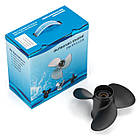 Гвинт гребний для лодкового мотора SUZUKI DT 9.9-15 HP 58100-93723-019 3X9 1/4X9 ALU алюмінієвий легка установка висока, фото 2