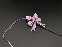 Подарочные банты на затяжках. Цвет розовый с блестками. 3х6 см