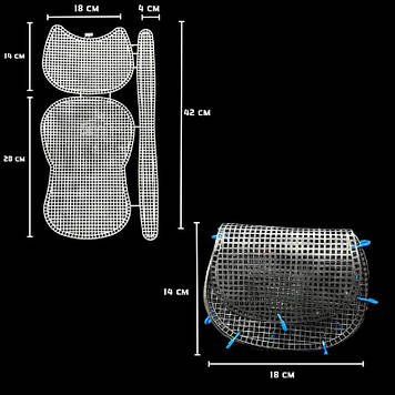Канва пластикова для сумочки 42х24 см, колір білий