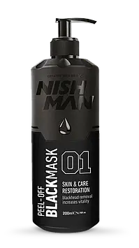 Чорна маска для обличчя Nishman Peel-Off Black Mask із дозатором 200мл