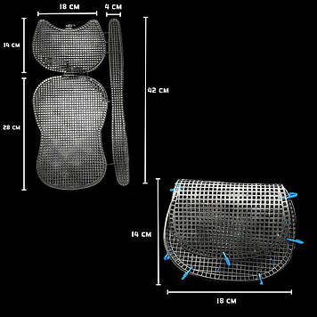 Канва пластикова для сумочки 42х24 см, колір чорний