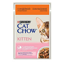 Влажный корм Cat Chow Kitten 26шт х 85г для котят с индейкой и цуккини