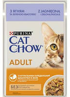 Влажный корм Cat Chow Adult 26шт по 85г для кошек с ягненком и зеленой фасолью