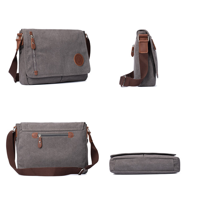 Фото чоловічий месенджер через плече Augur сірого кольору Фото чоловічий месенджер через плече Augur сірого кольору